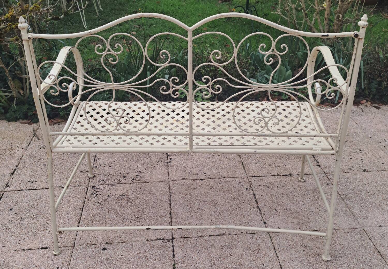 Wrought iron garden bench