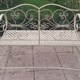 Wrought iron garden bench
