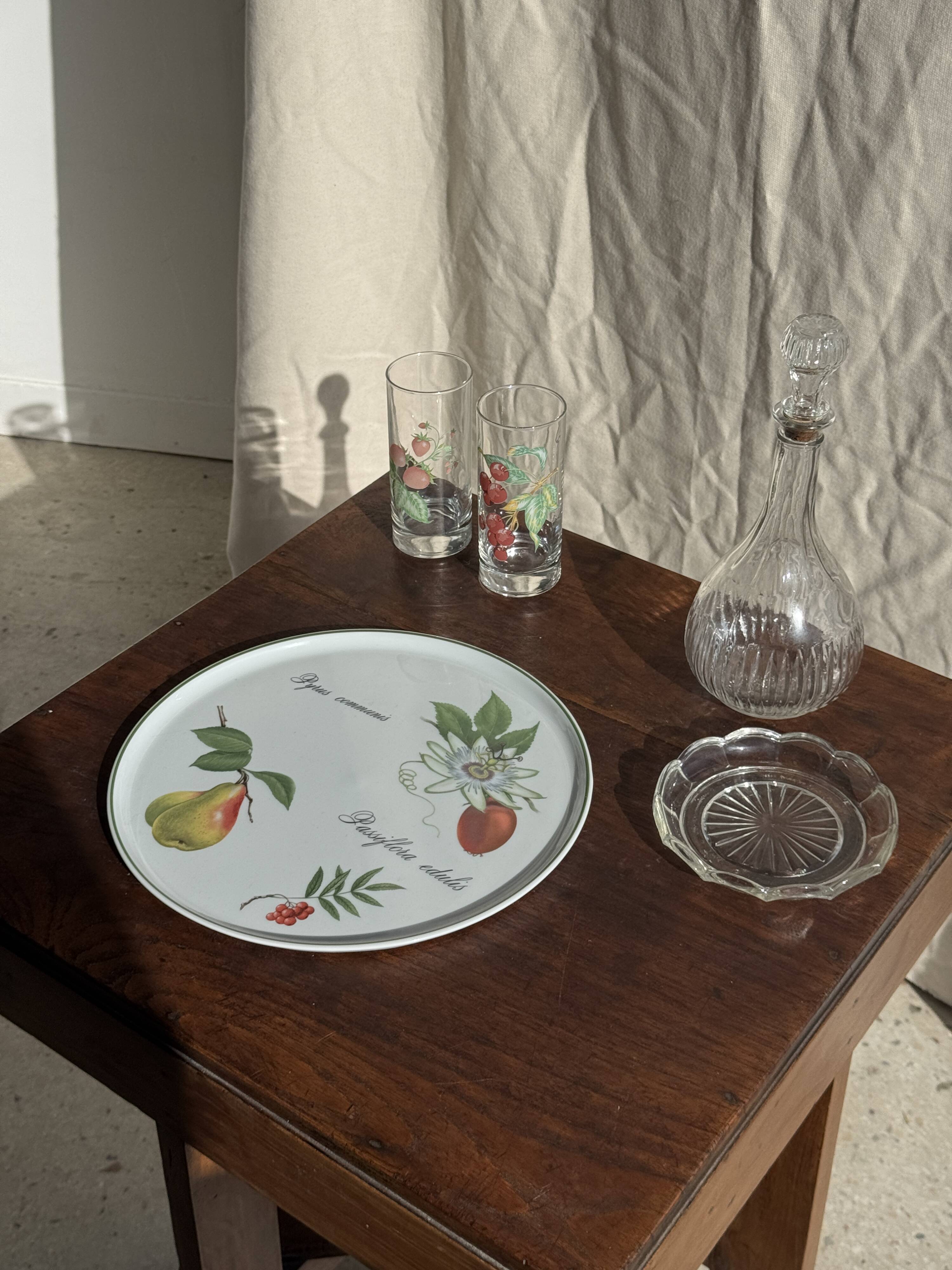 Cendrier vintage en verre moulé en forme de fleur D14 H2,5
