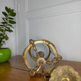 Old lantern glass and metal suspension