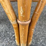 Pair of bistro chairs in bamboo and two-tone weaving