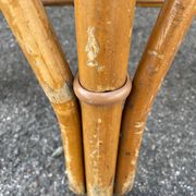 Pair of bistro chairs in bamboo and two-tone weaving