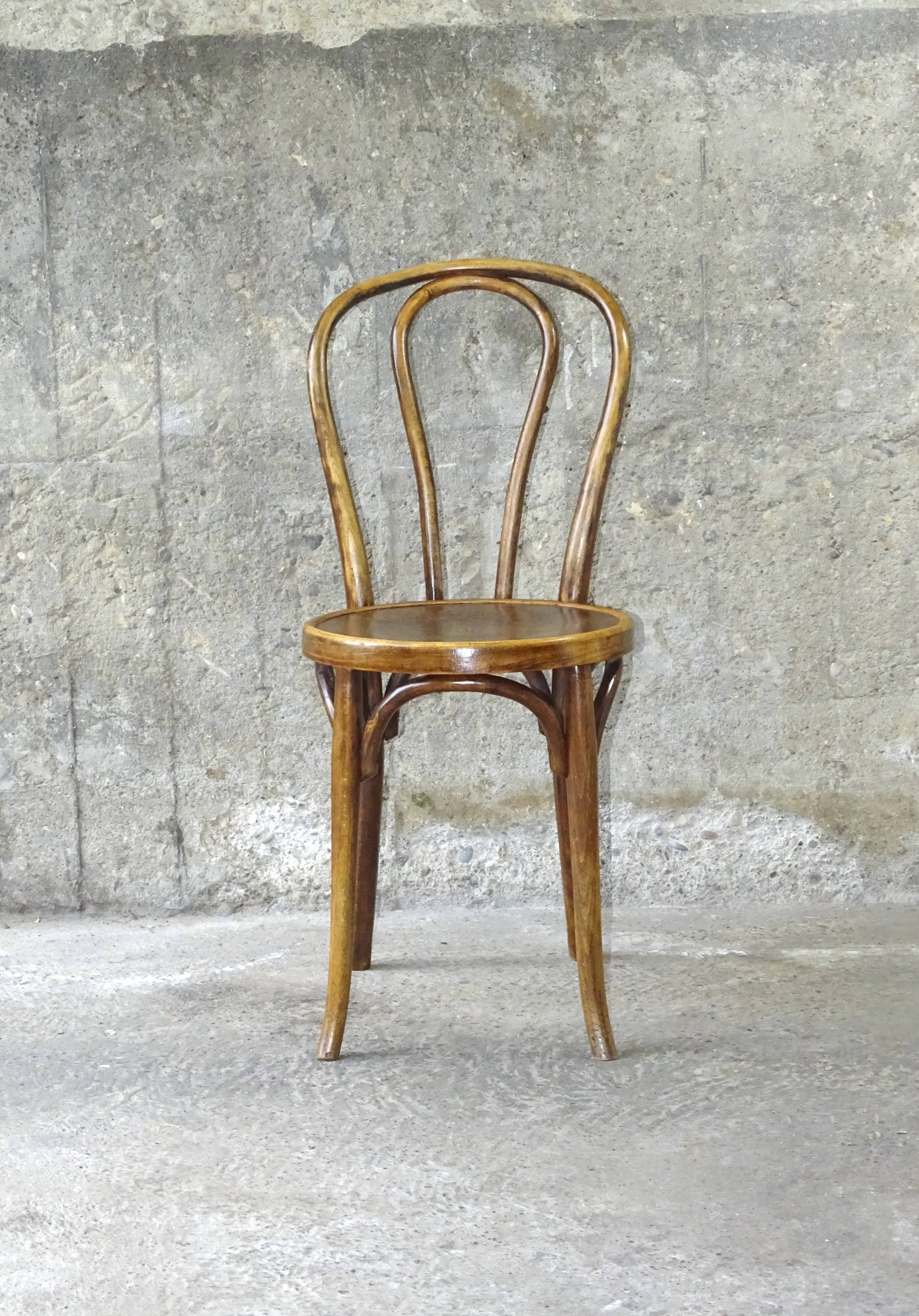 Chaise Baumann bistrot bois 1925