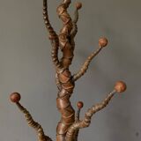 Porte-manteau sculpté en palissandre et corne de cerf du XIXe siècle
