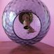 Art Deco ball suspension, blue glass