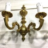Paire d’appliques Bronze 2 lumières style Louis XV