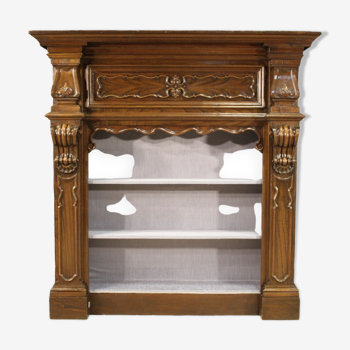 French bookcase from the 20th century in oak wood