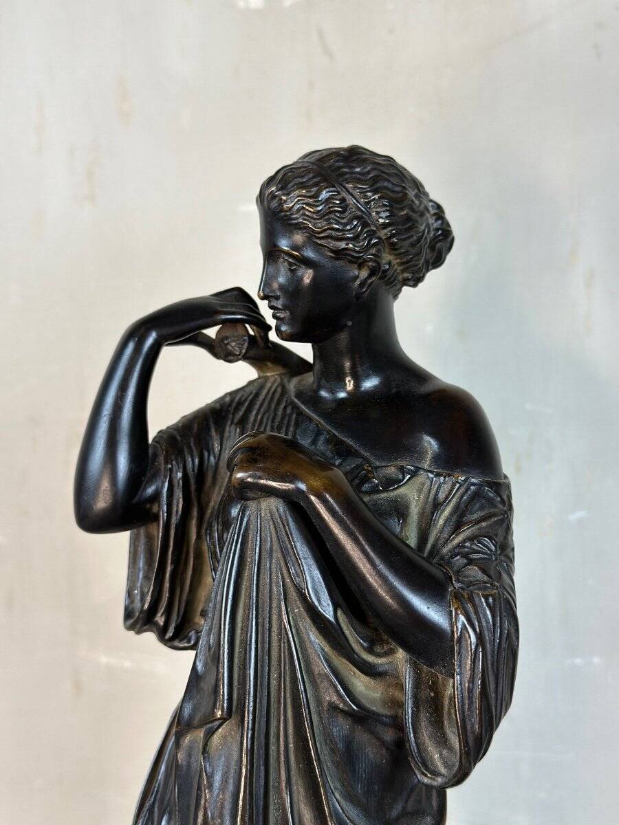 Diane de Gabies, black patinated bronze after the antique