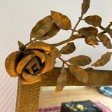 Art Deco mirror with rose and leaf decoration