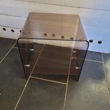 Smoked plexiglass side table from the 70s
