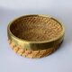 Circular rattan and brass basket, Italy, 1970s