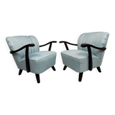 Art Deco blue club chairs