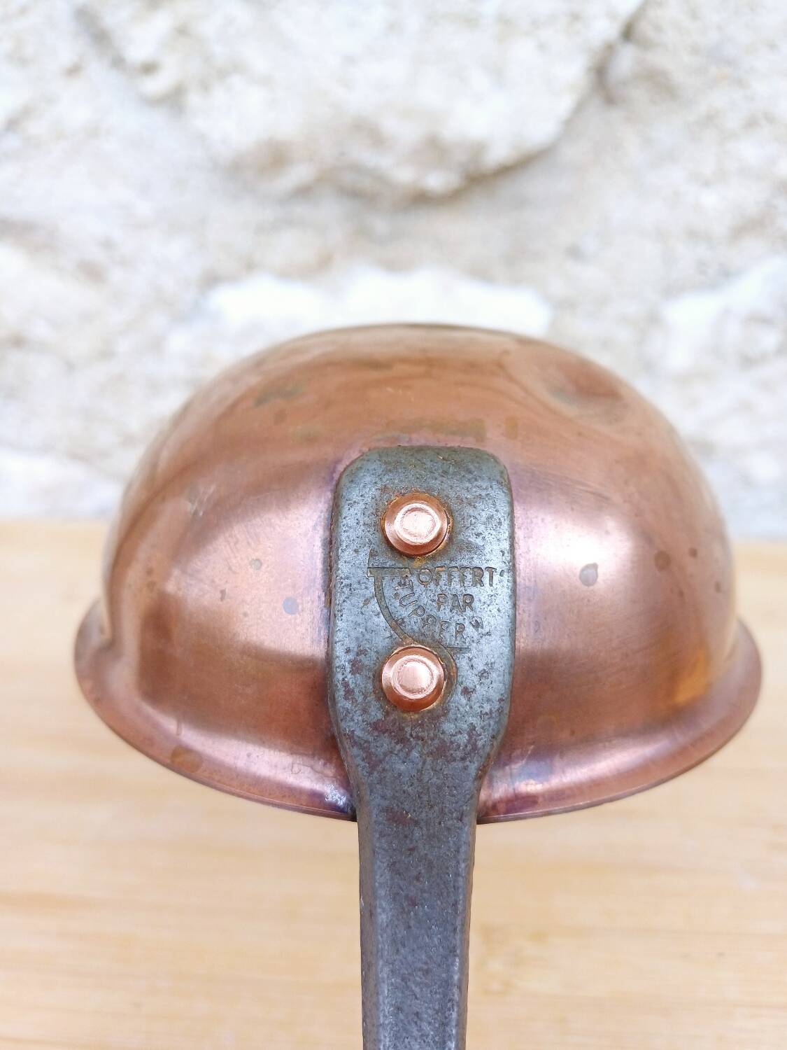 Louche en cuivre Tupperware française vintage