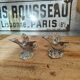 Set of two vintage silver-plated candle holders.