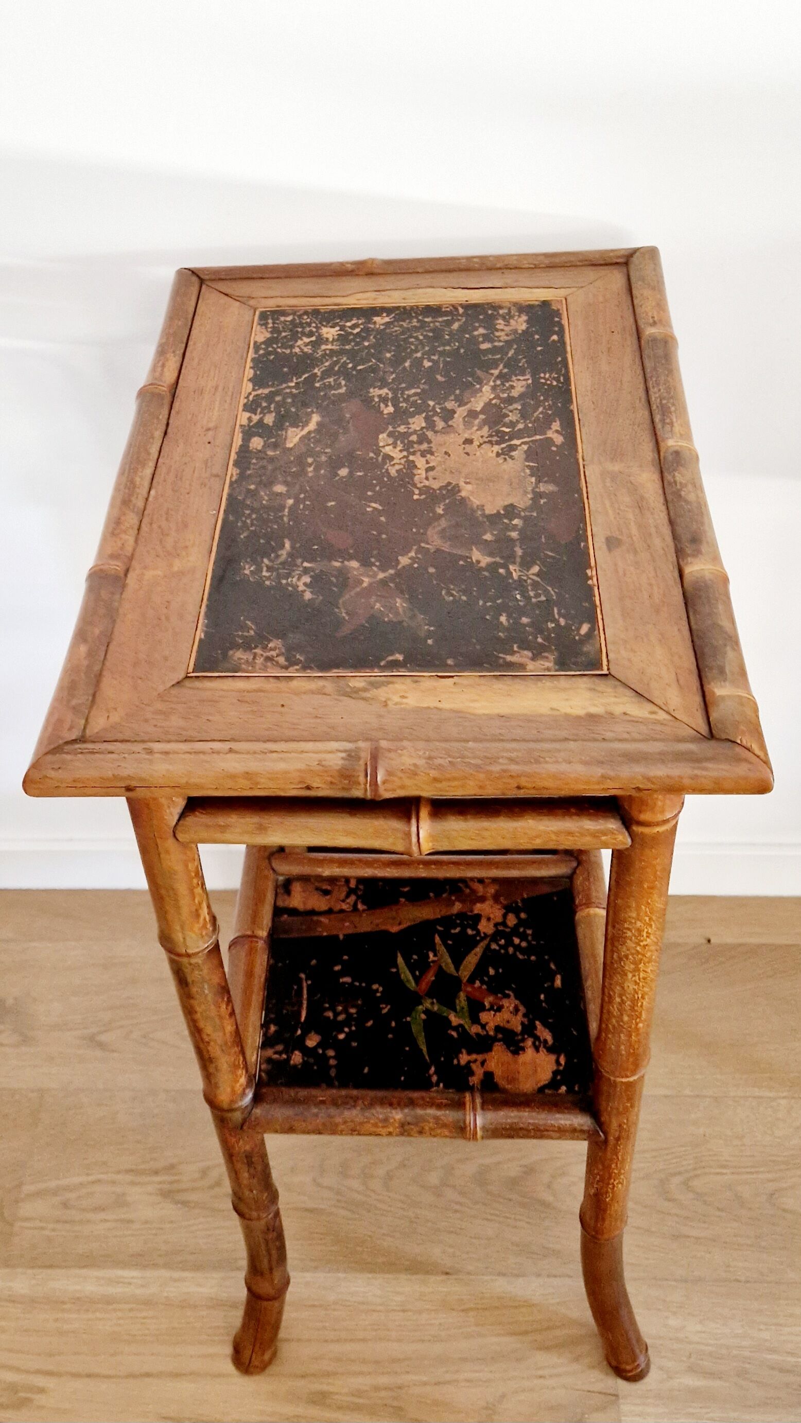 Side table bamboo late XIX style Perret & Vibert