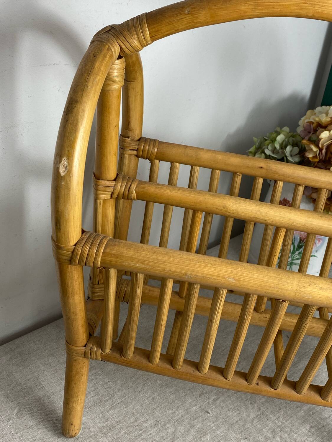 Rattan magazine rack