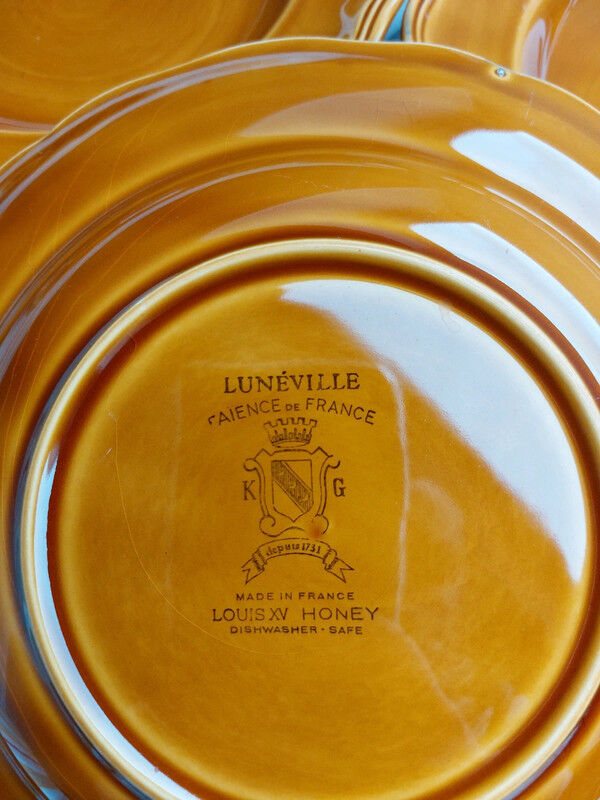 4 flat plates Lunéville Louis XV Honey