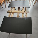 Polish table from the 1960s with 2 extensions and adjustable height (crank).