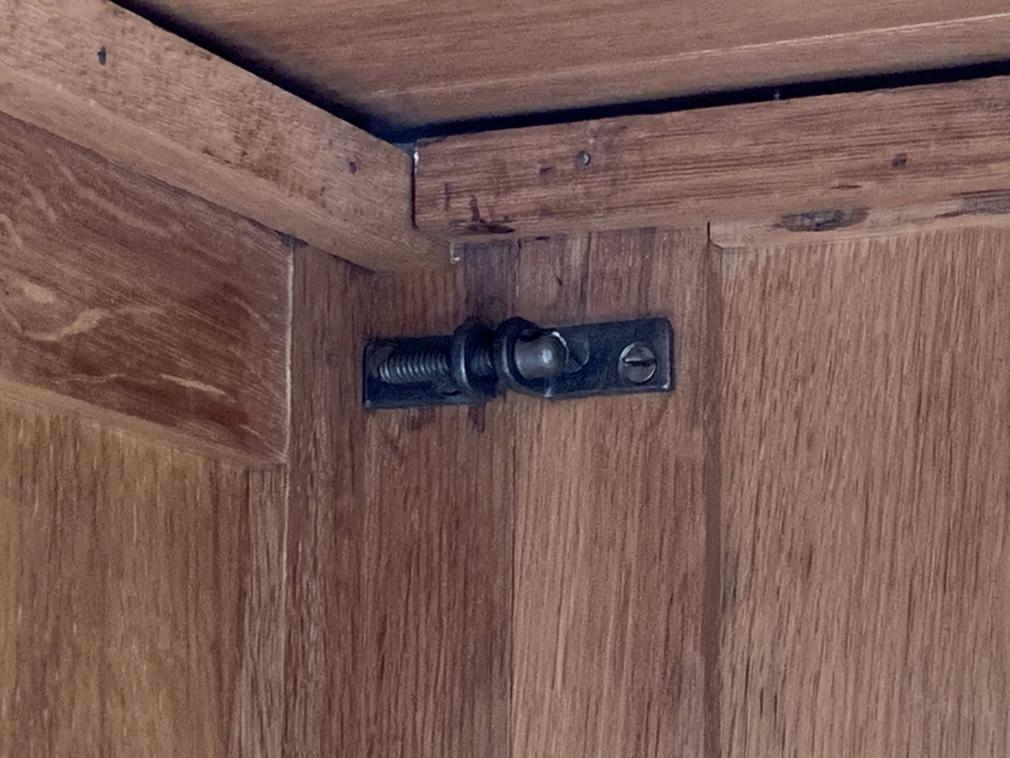 Vintage solid oak cross-braced wardrobe 1940