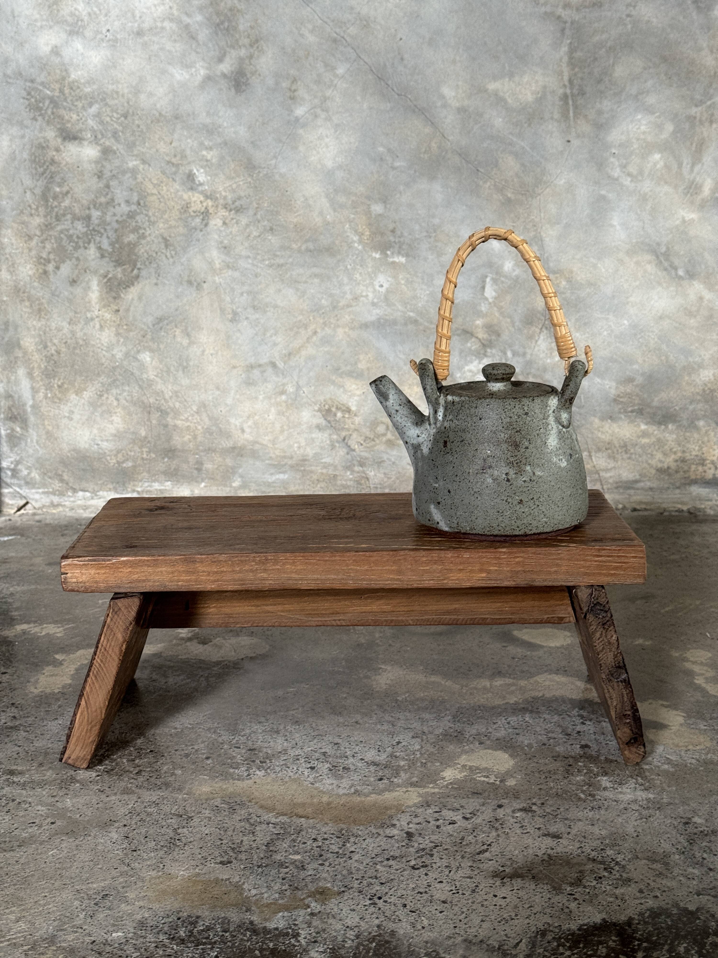 Small low bench in old teak from Indonesia H16 L39