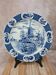 Large decorative wall plate blue and white windmills Delft style 41 cm