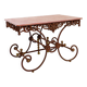 Large 19th-century French butcher's table in wrought iron and red marble