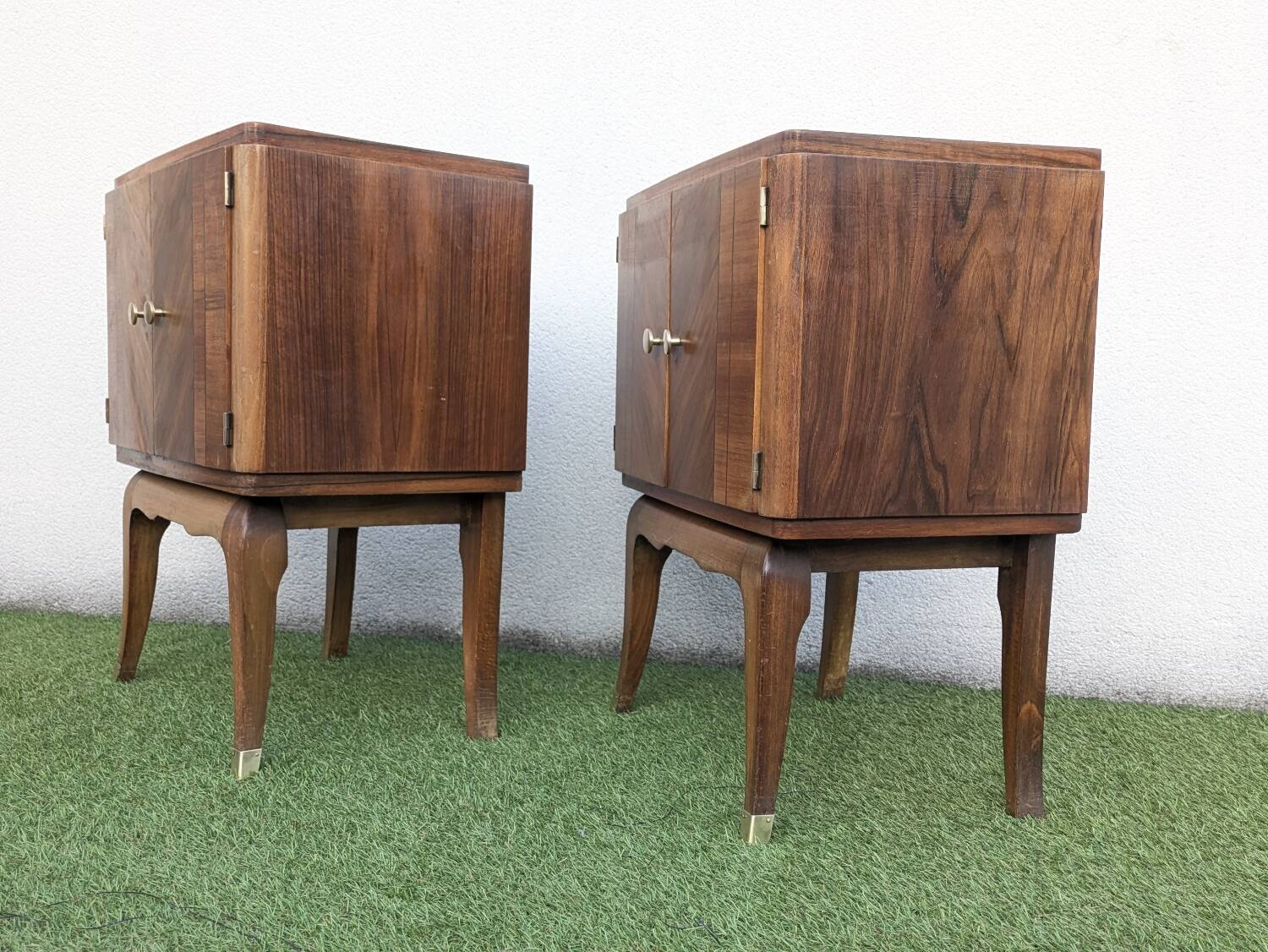 Pair of vintage Art Deco mid-century bedside tables