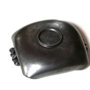 Black and yellow ceramic trinket bowl, 60s