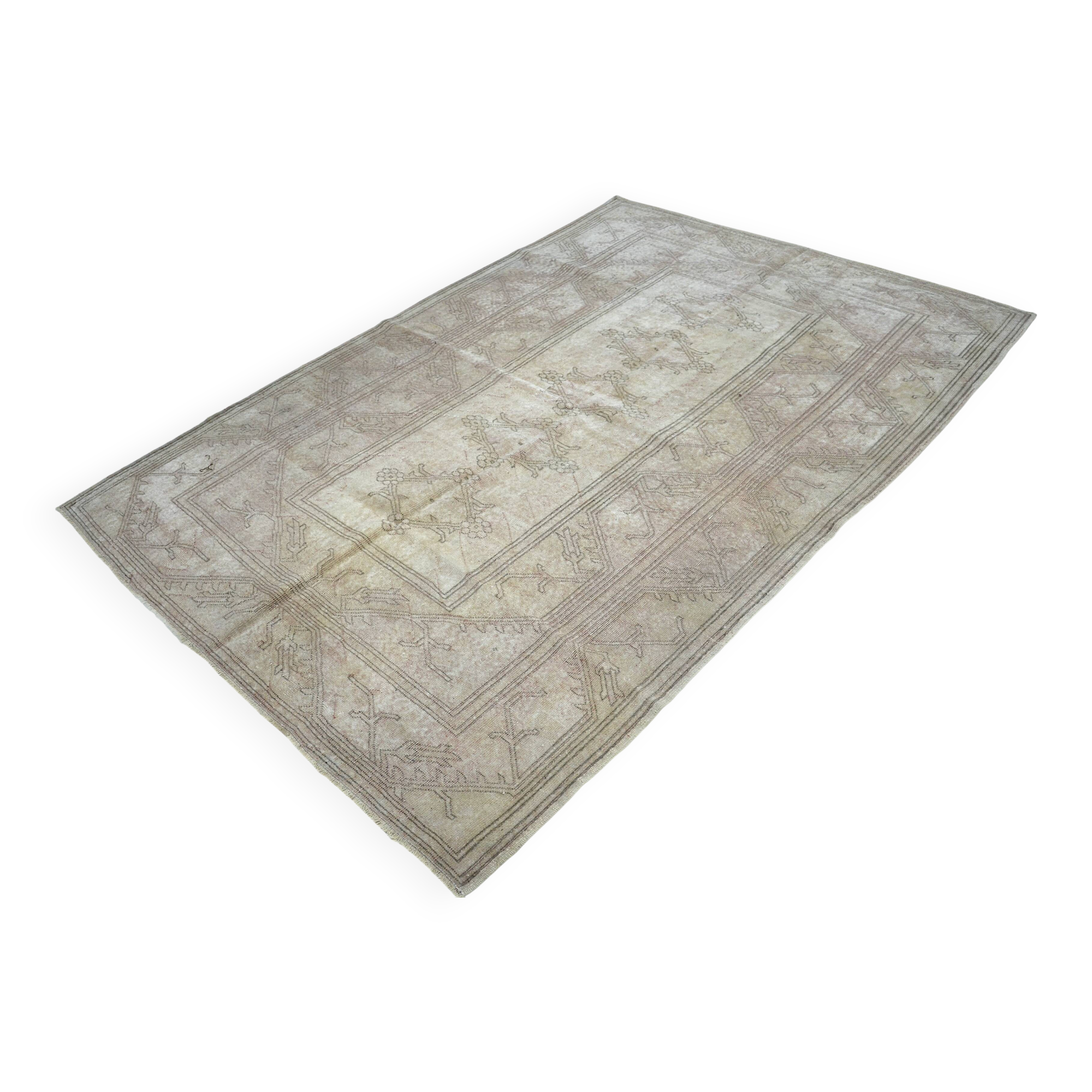 Tapis Oushak orange et beige sku 1153