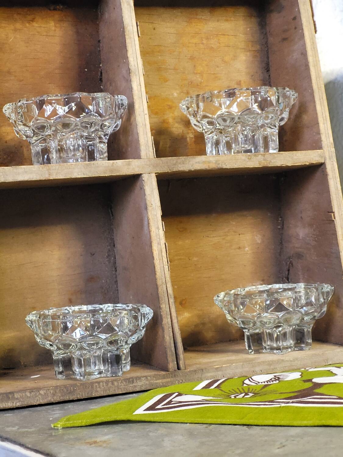 Bougeoir en verre vintage