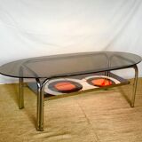 Glass coffee table, ceramics 70