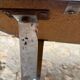 Vintage 1970s ceramic tile coffee table with chrome legs.