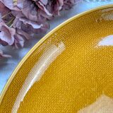 Vintage oval dish in ochre French earthenware from the 70s