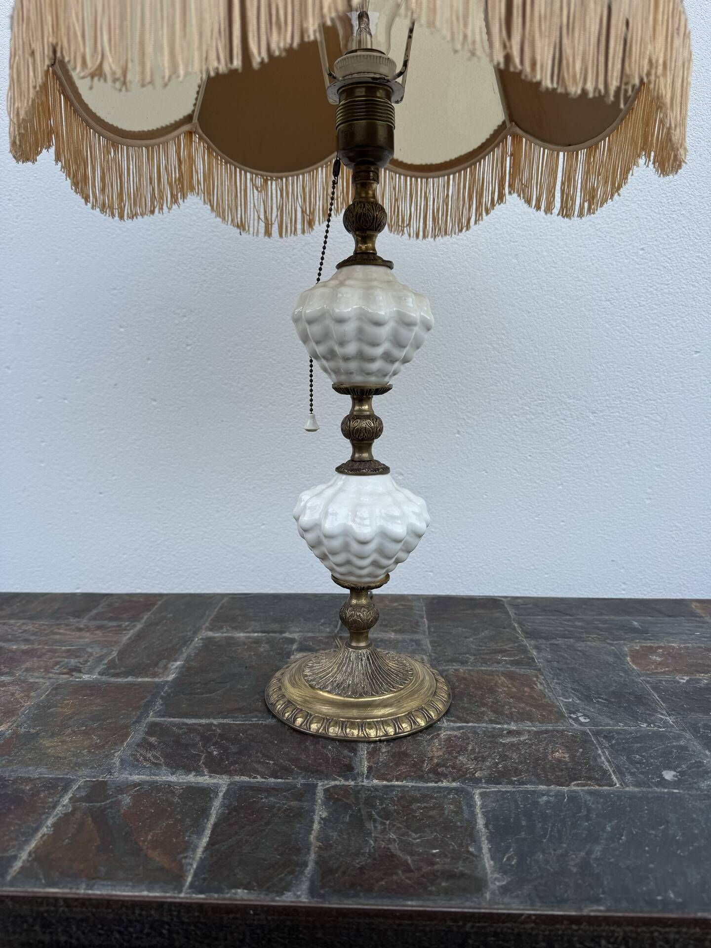Ceramic and brass lamp from the 1960s.