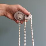 Adjustable "rise and fall" suspension, opaline and porcelain rise and fall