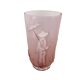 Vase art déco en verre rose avec scène chinoise à effet ombre de verlys, france, 1940s