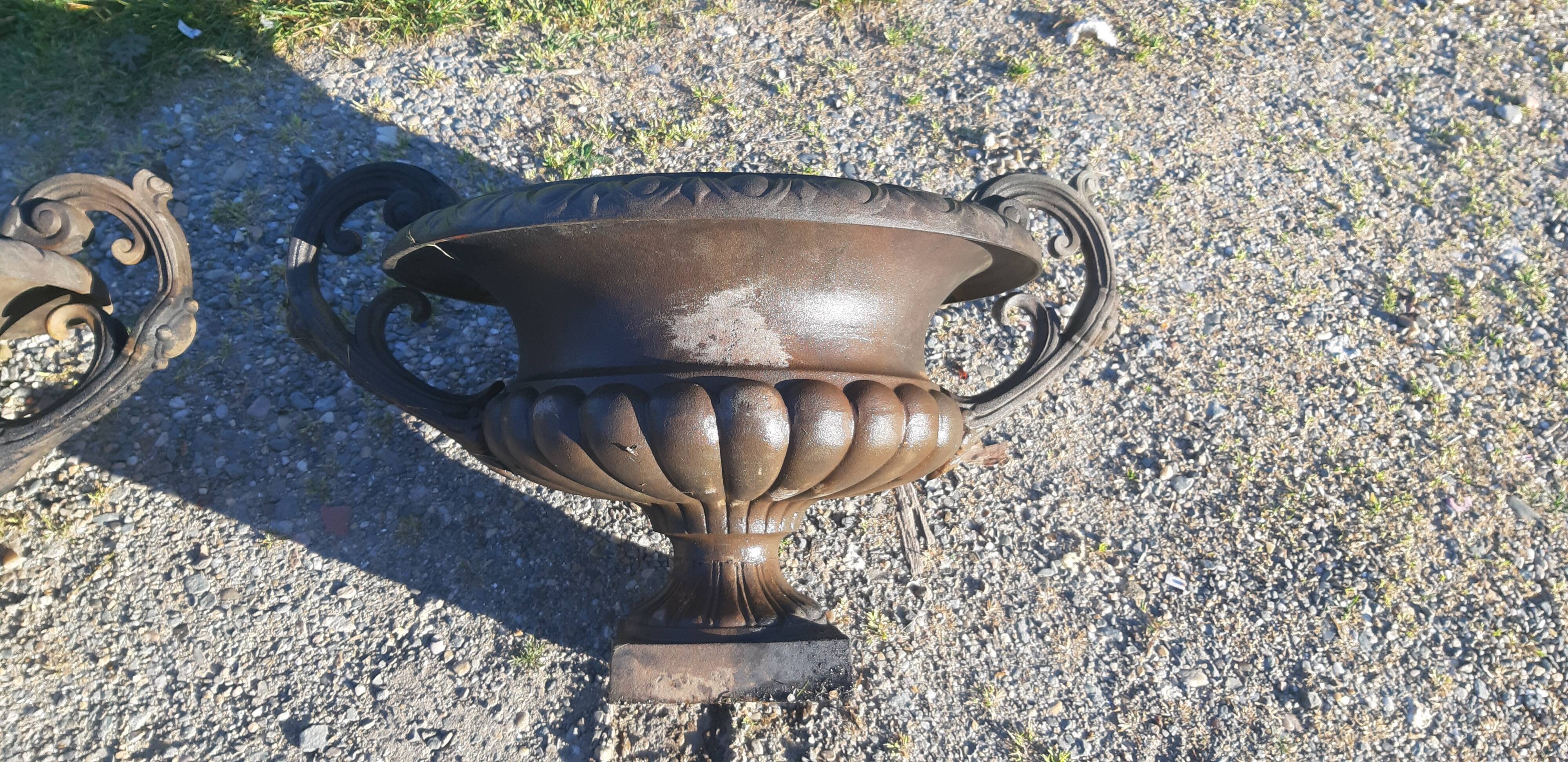 Pair of cast ear vases