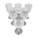 6 large Longchamp stemmed glasses