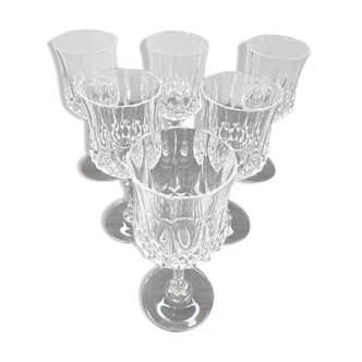 6 large Longchamp stemmed glasses