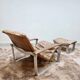 Vintage leather & chrome lounge chair