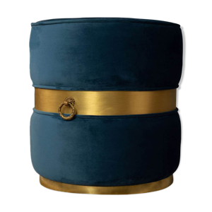 pouf rond en velours
