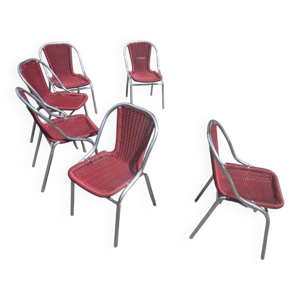 6 chaises en aluminium