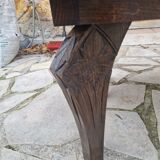 Brutalist coffee table in sculpted oak