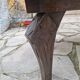 Brutalist coffee table in sculpted oak