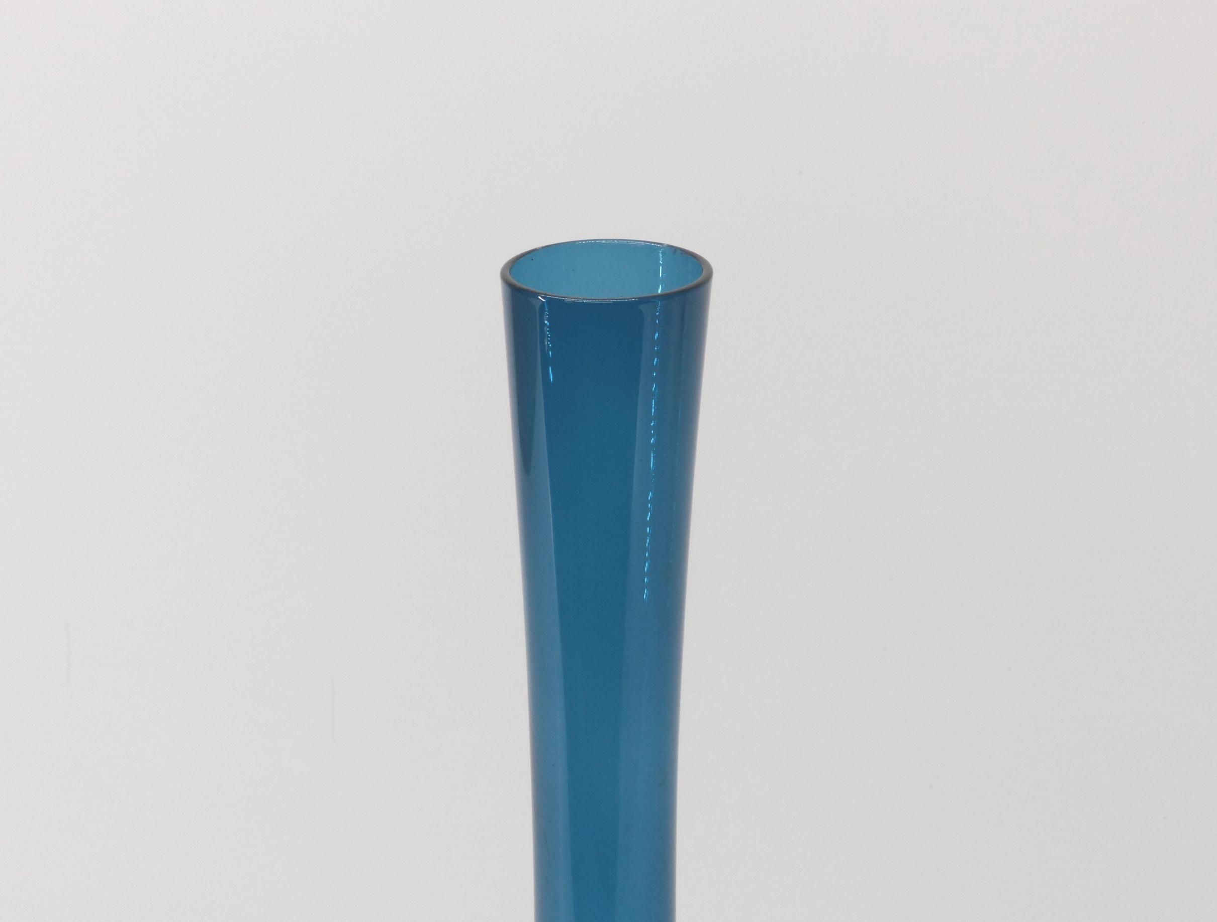 Blue Scandinavian tulip vase 1960
