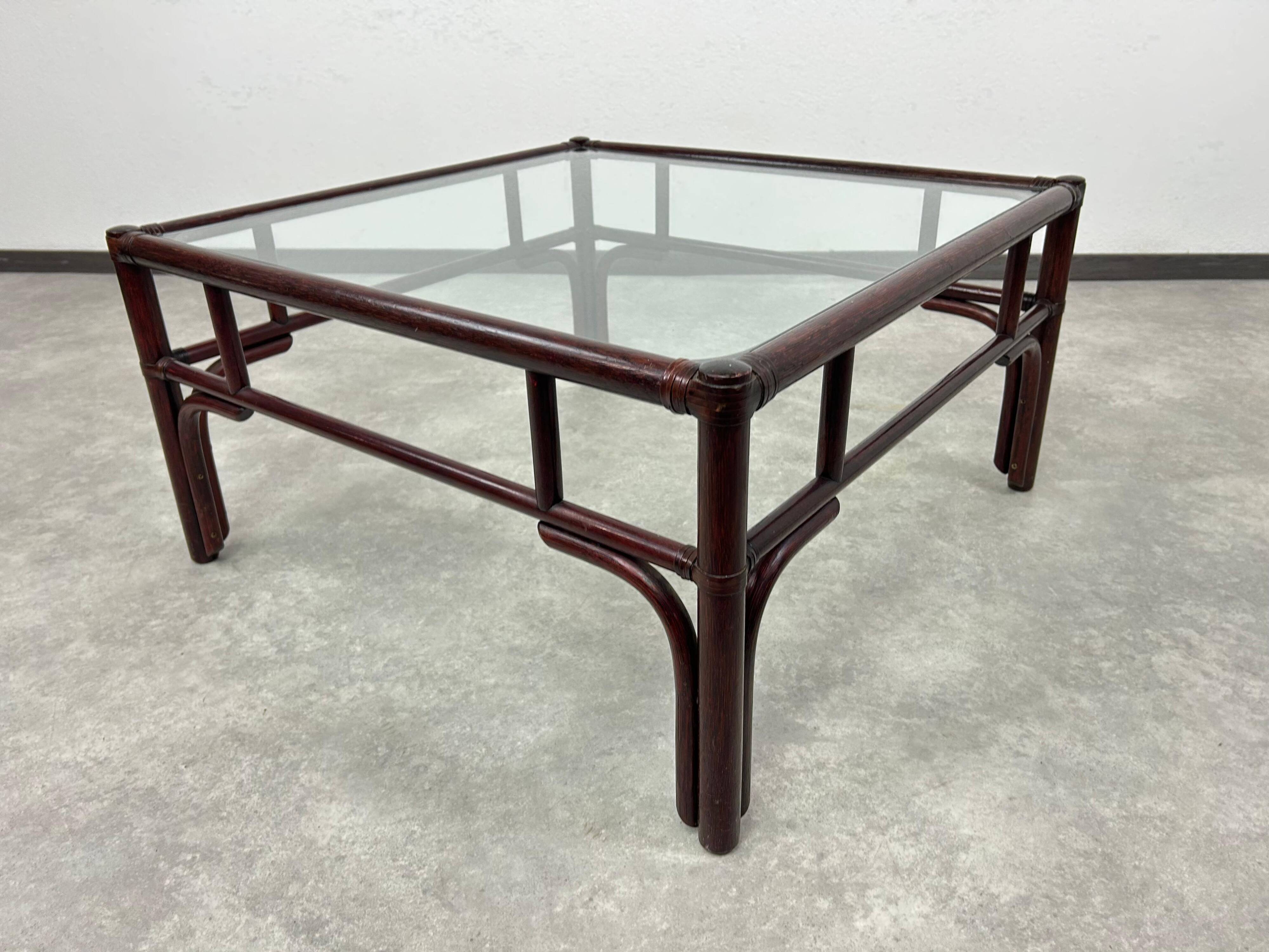 Table basse en bambou moderne du milieu du siècle par Gervasoni