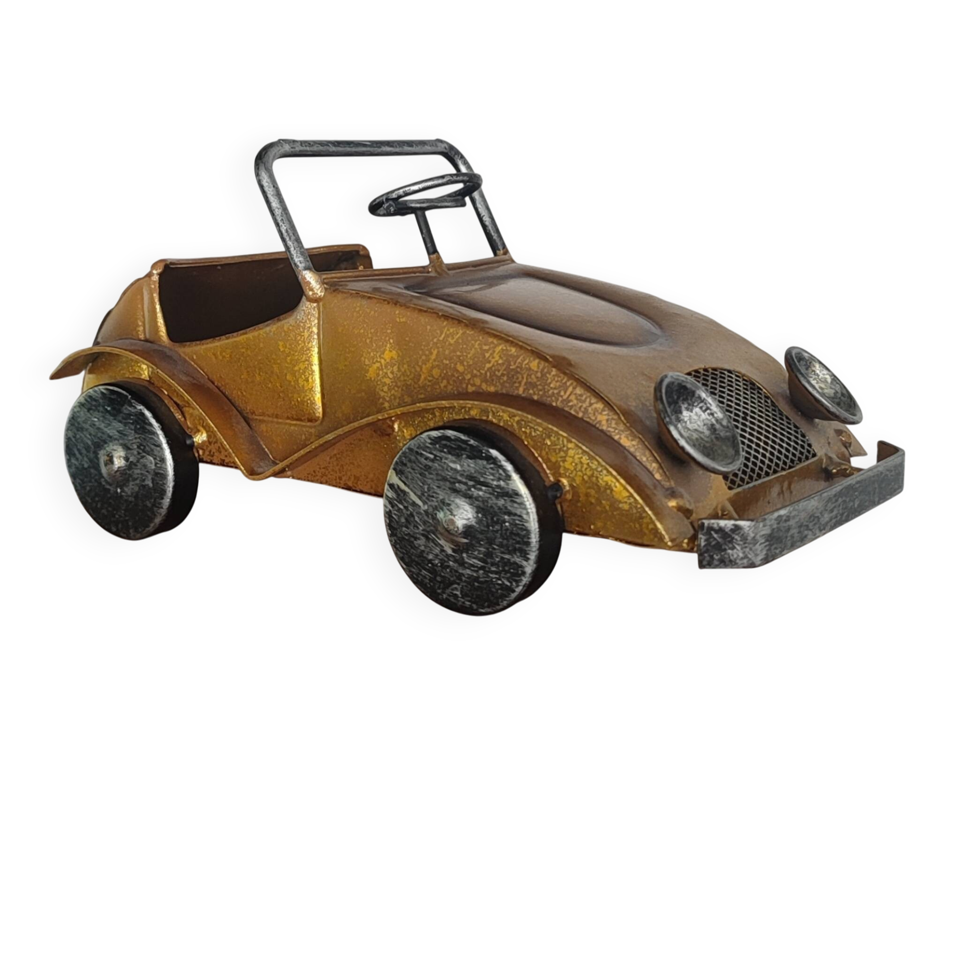Vintage metal car in industrial style