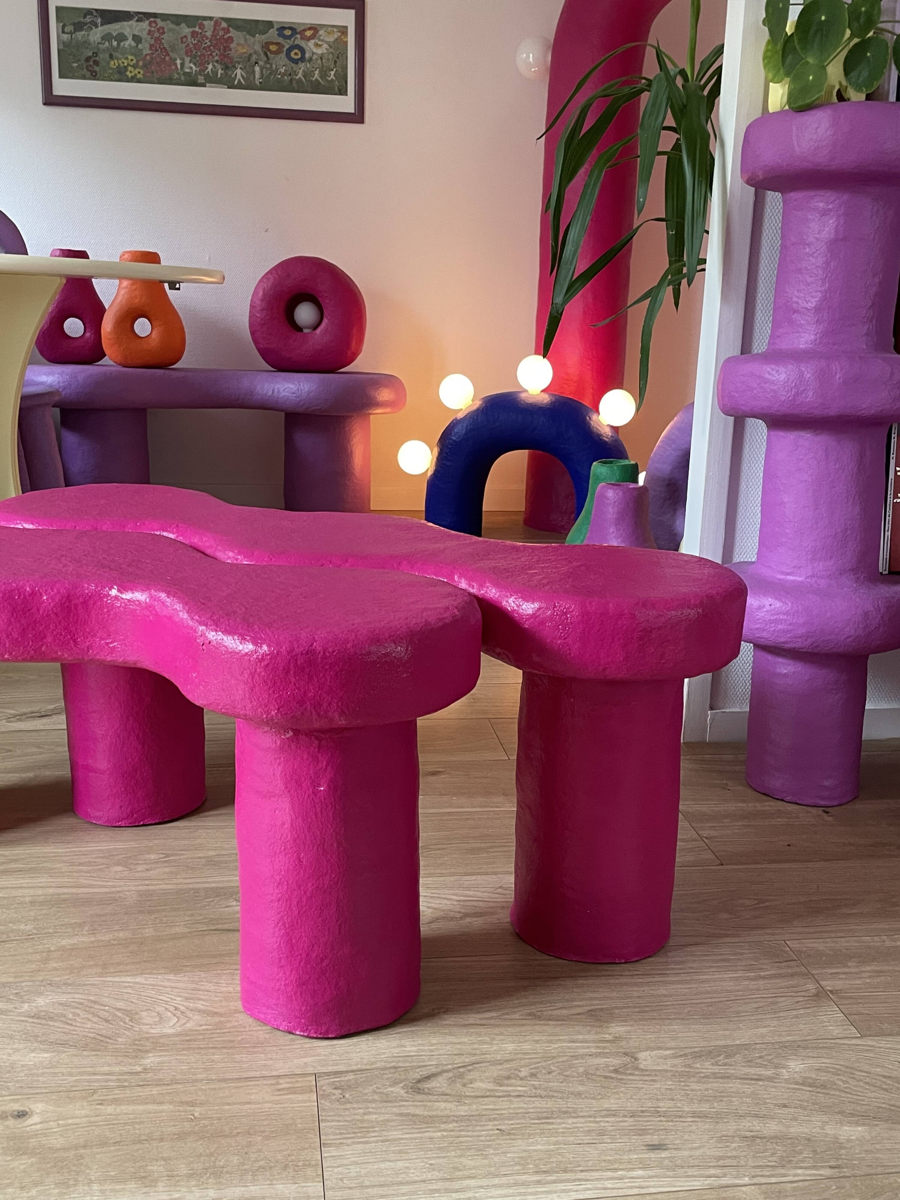 Tables basses  NIKI modulables en papier mâché
