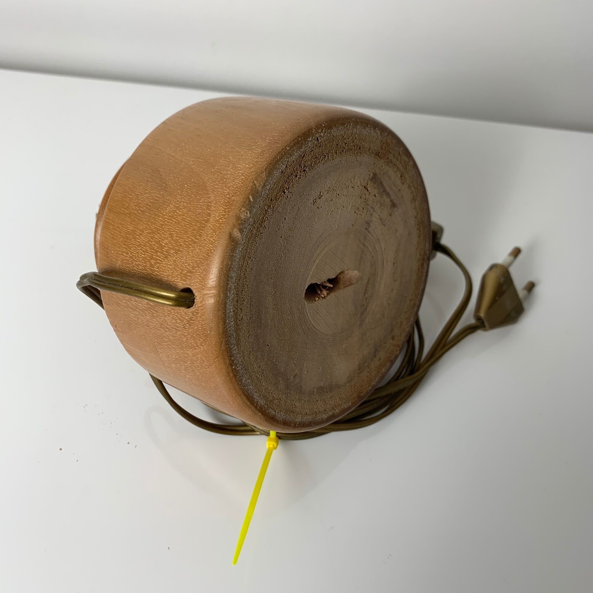 Vintage turned wooden lamp foot