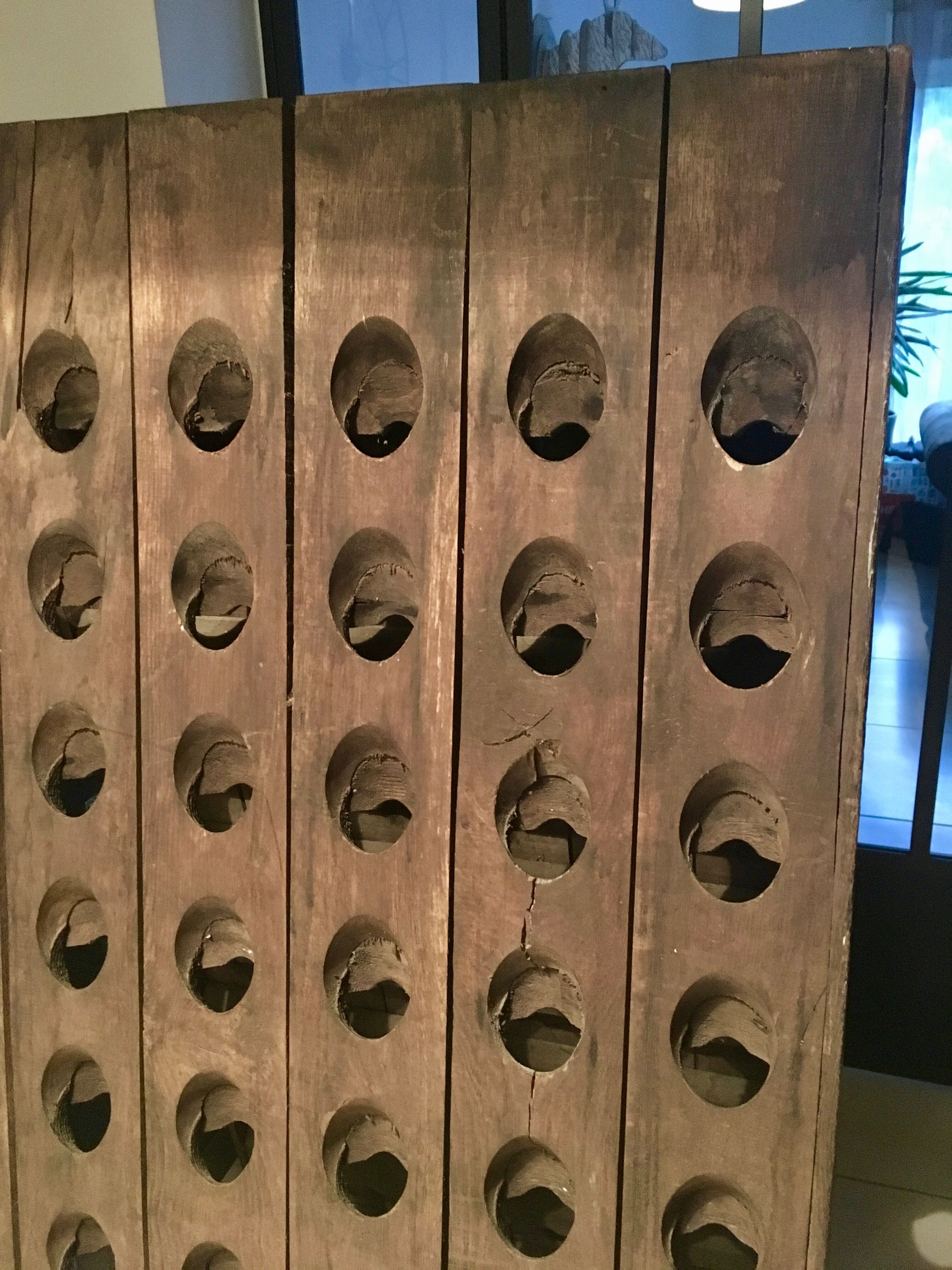Porte bouteilles champagne en bois ancien